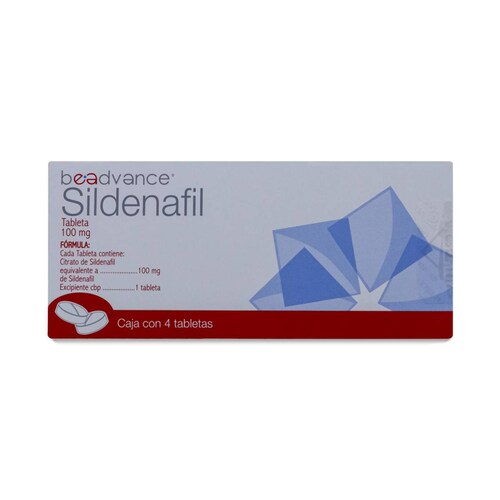 Sildenafil Beadvance, 4 Tabletas De 100 Mg, Ultra 