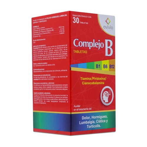 Complejo B, Caja Con 30 Tabletas, Avivia 