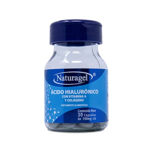 Acido Hialuronico Con Vitamina A Y Colageno Naturagel Frasco Con 30 Caps 