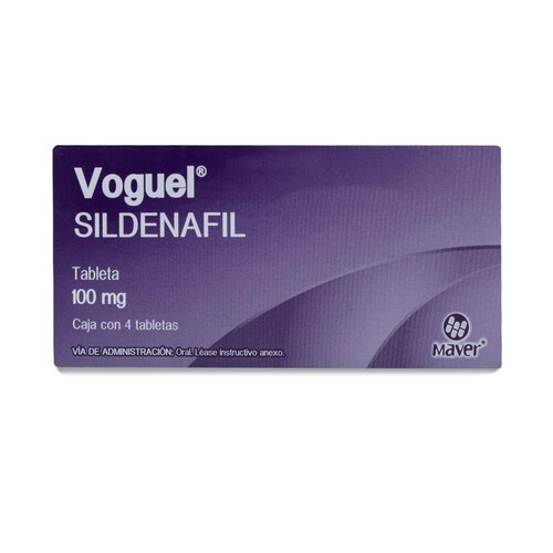 Sildenafil Voguel, Caja Con 4 Tabletas De 100 Mg, Maver 