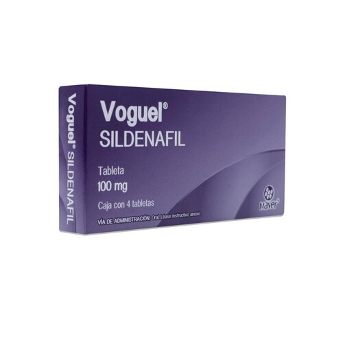 Sildenafil Voguel, Caja Con 4 Tabletas De 100 Mg, Maver 