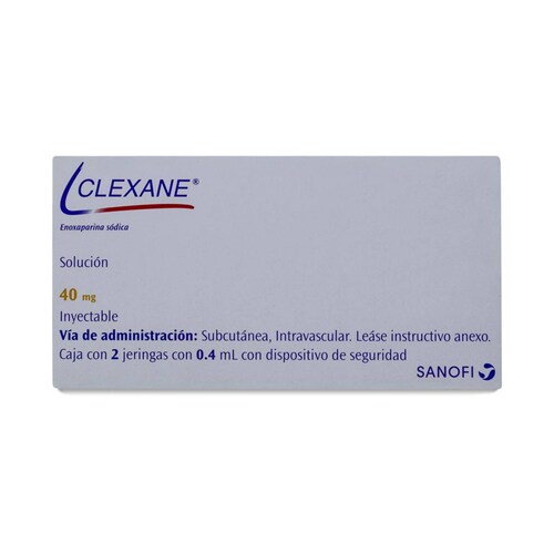 Clexane Sol. Iny. Caja Con 2 Jeringas Con Dispositivo De Seguridad 40 Mg / 0.4 Ml 