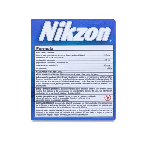 Nikzon, 40 Tabs Maticables. Genomma Laboratories 