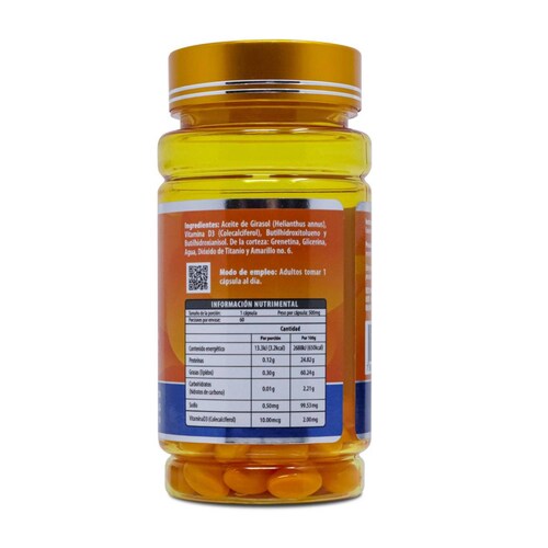Vitamina D3, Frasco Con 60 Capsulas, Maklen 