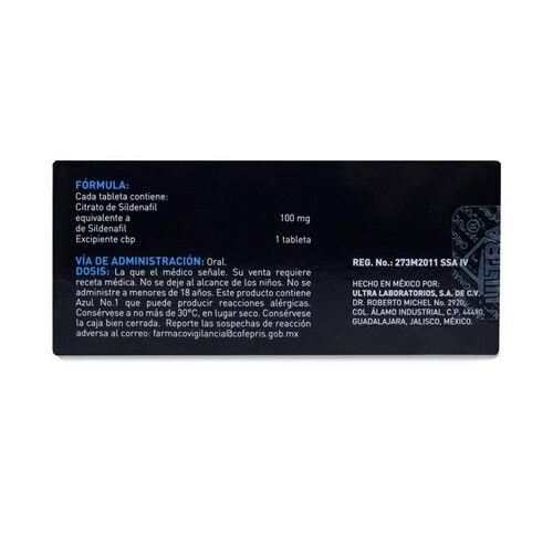 Sildenafil Osidea, Caja Con 4 Tabletas De 100 Mg, Avivia 