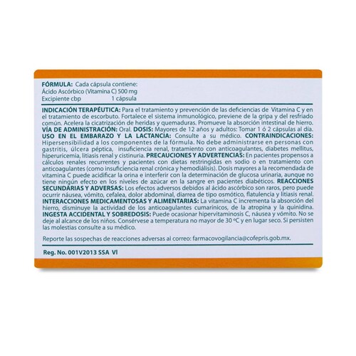 Ramico Acido Ascorbico 30 Caps 500 Mg, Gelpharma 