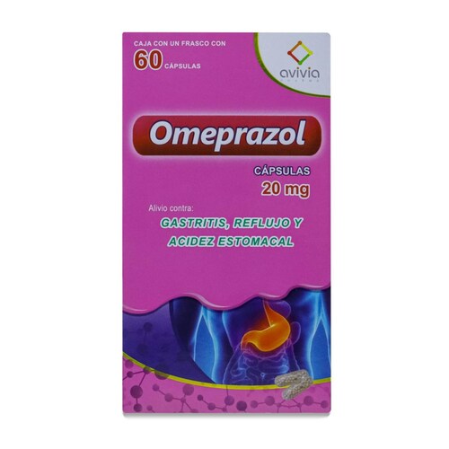 Omeprazol, Frasco Con 60 Capsulas De 20 Mg, Avivia 