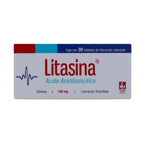Litasina Acido Acetilsalicilico, Caja Con 30 Tabs De Liberacion Retardada, Siegfried Rhein 