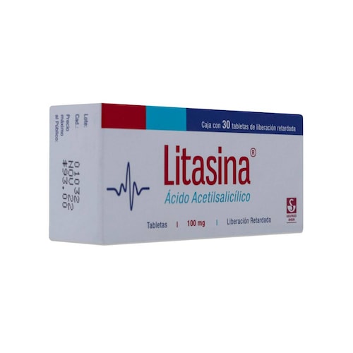 Litasina Acido Acetilsalicilico, Caja Con 30 Tabs De Liberacion Retardada, Siegfried Rhein 
