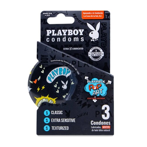 Playboy Condoms Urban, Lata Con 3 Condones 