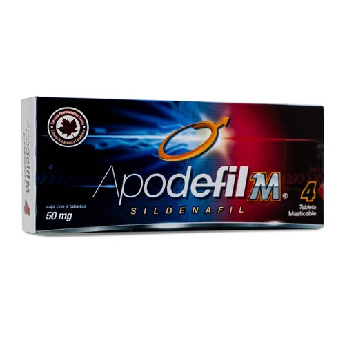 Sildenafil Apodefil M 4 Tabs Masticables 50 Mg Apotex 