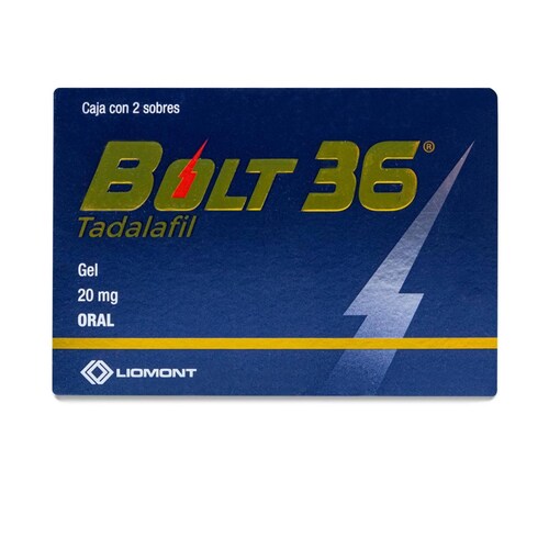 Bolt 36 Tadalafil, 2 Sobres Gel, Liomont 