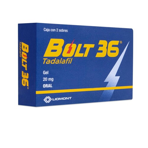 Bolt 36 Tadalafil, 2 Sobres Gel, Liomont 