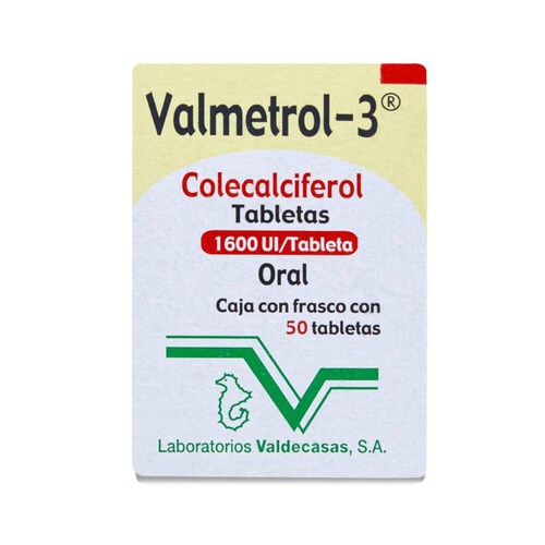 Valmetrol 3 Colecalciferol, 50 Caps 1600 Ul, Valdecasas 