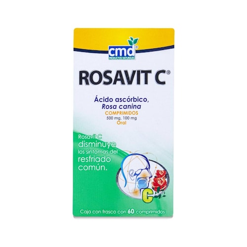 Rosavit C Acido Ascorbico, Rosa Canina Frasco Con 60 Comprimidos, Cmd 
