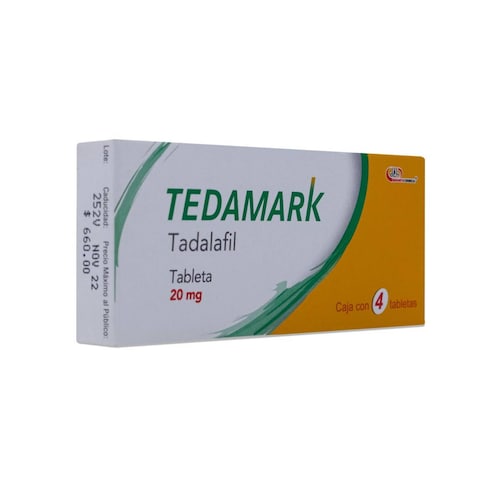 Tedamark Tadalafil, Caja Con 4 Tabletas De 20 Mg, Degorts Chemical 