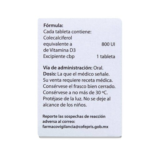Valmetrol 3 Colecalciferol, 50 Caps 800 Ul, Valdecasas 