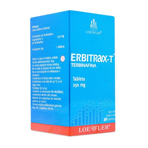 Erbitrax-T Terbinafina, Frasco Con 40 Tabs, Loefler 