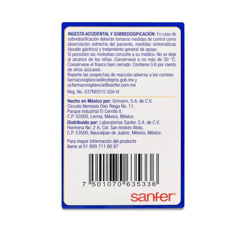 Albendazol, Quinfamida Suspension 10 Ml Pediatrico Sanfer 
