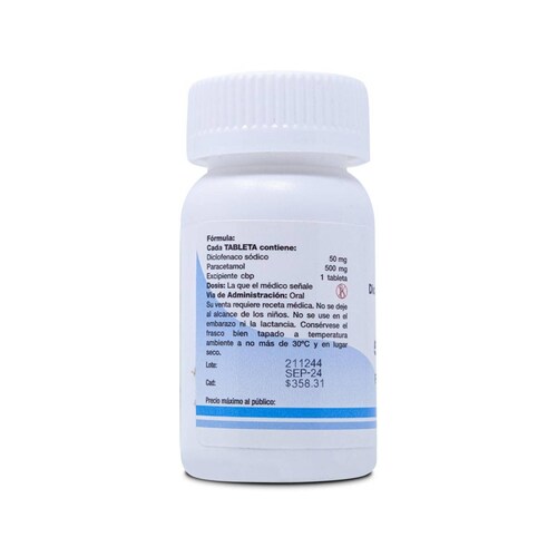 Tofel Diclofenaco - Paracetamol Frasco Con 30 Tabs, Victory 