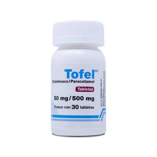 Tofel Diclofenaco - Paracetamol Frasco Con 30 Tabs, Victory 