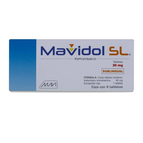 Mavidol Sl Sublingual Ketorolaco 4 Tab 30 Mg Mavi 