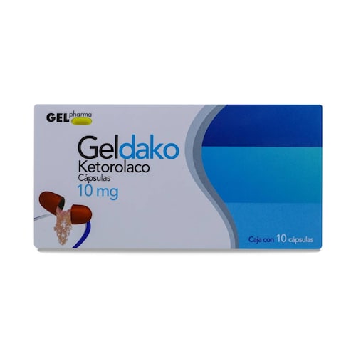 Geldako Ketorolaco, Caja Con 10 Caps, Gelpharma 