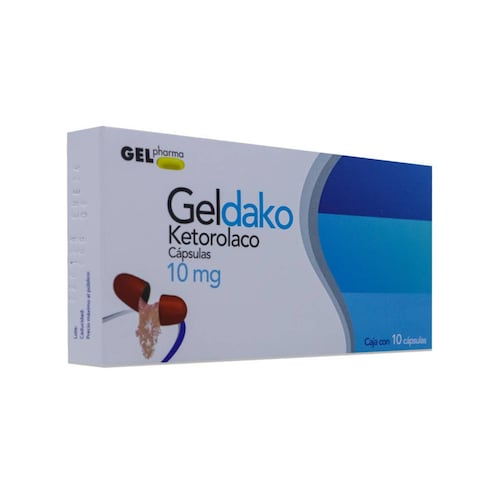 Geldako Ketorolaco, Caja Con 10 Caps, Gelpharma 
