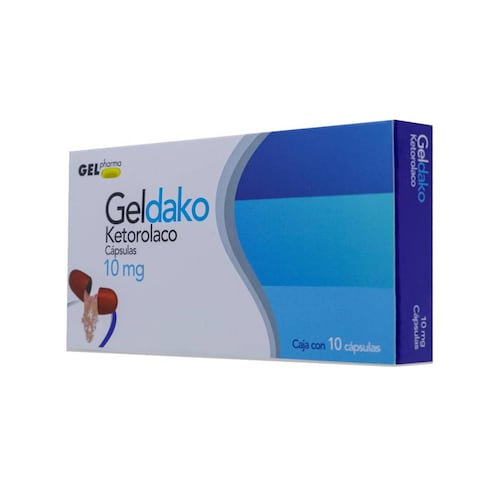 Geldako Ketorolaco, Caja Con 10 Caps, Gelpharma 