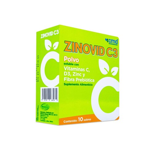 Multivitamínico Cmd Zinovid C3 Polvo, 10 Sobres 