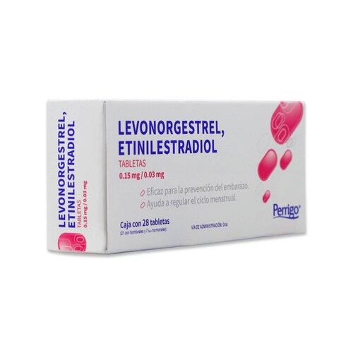 Anticonceptivo Perrigo Levonorgestrel Etinilestradiol Caja Con 28 Tabletas 