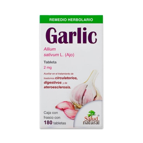 Garlic Salud Natural Frasco Con 180 Tabletas 2 Mg 