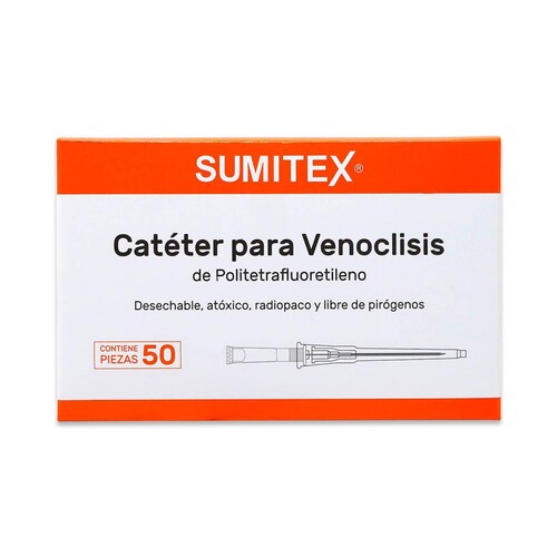 Catéter Sensil medic Para Venoclisis De Poli tetrafluoretileno Desechable 18 G 33 Mm, 90 Ml/Min,Caja Con 50 Piezas 