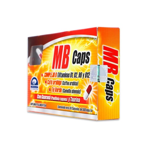 Mb Caps 30 Caps 500 Mg Complejo B Vitaminas B1, B2, B6 Y B12, Café Arabigo Y Te Verde Con Guarana Y 