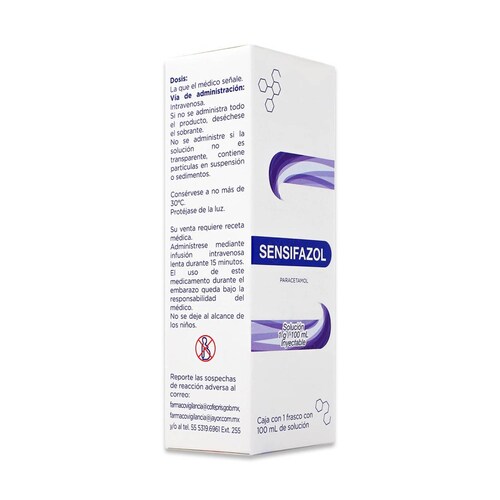 Sensifazol Jayor Paracetamol 1 G / 100 Ml Inyectable Frasco Con 100 Ml 