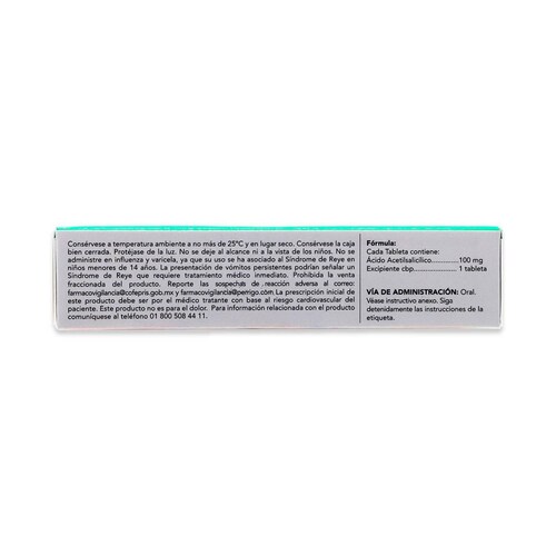 Ácido Acetilsalicílico Cuo Protect Caja Con 30 Tabletas 100 Mg 