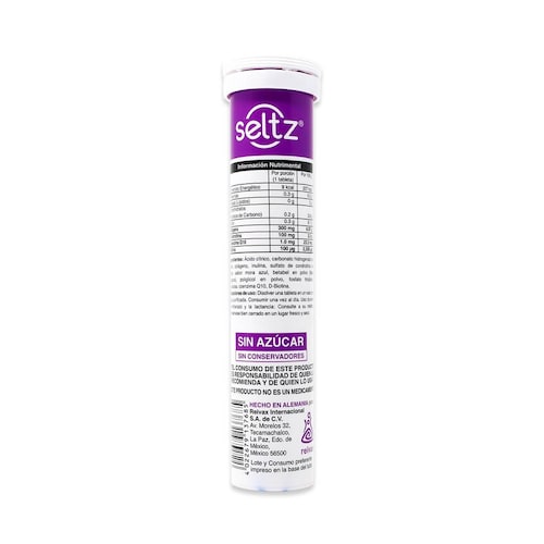 Colágeno + Biotina + Condroitina + Coenzima Q10 20 Tabletas Efervescentes De 4.3 G Sabor Mora Azul 
