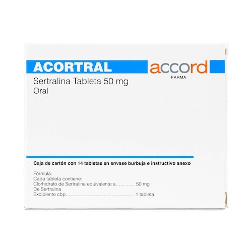 Acortral Sertralina, 14 Tatbletas 50 mg, Accord 