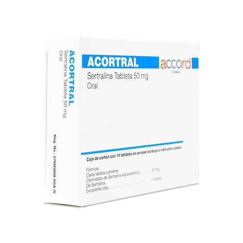 Acortral Sertralina, 14 Tatbletas 50 mg, Accord 