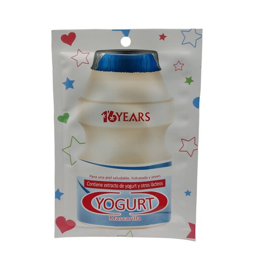 Paquete De 5 Piezas De Mascarilla Facial De Tela Con Extracto De Yogurt