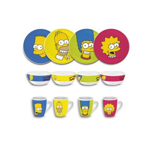 Vajilla De Los Simpsons De Porcelana 12 Piezas