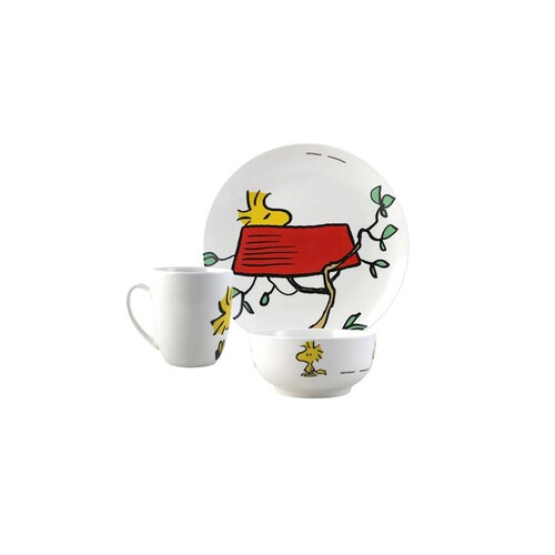 Vajilla Porcelana Snoopy Charlie Brown Peanuts 12 Piezas