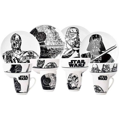 Vajilla Star Wars Porcelana Familiar 12 Piezas.