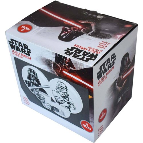 Vajilla Star Wars Porcelana Familiar 12 Piezas.