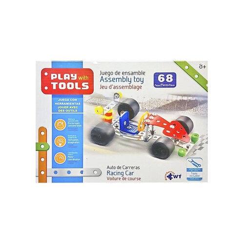 STEM Construcción Play With Tools Auto De Carreras 68 pz 