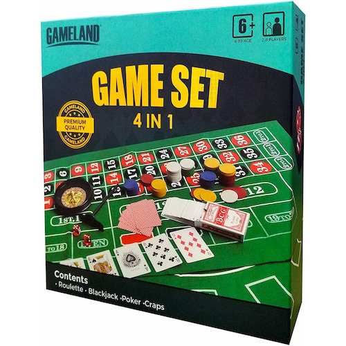 Set de Casino 4 en 1, Ruleta Black jack Póker Fichas .