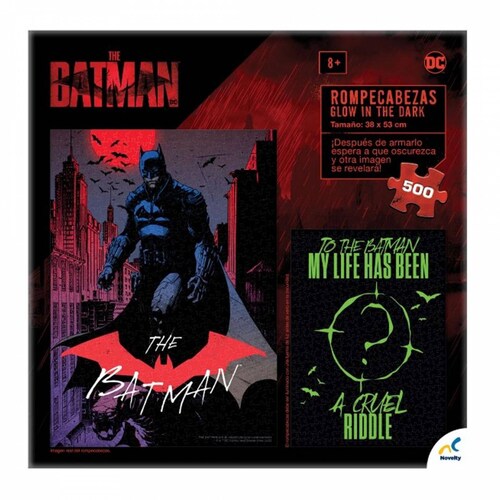 Rompecabezas Batman Brilla En La Oscuridad Pattinson 500 Pz .