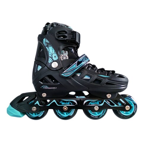 Patines Fitness Uso Urbano En Linea Ajustables Negro y Azul