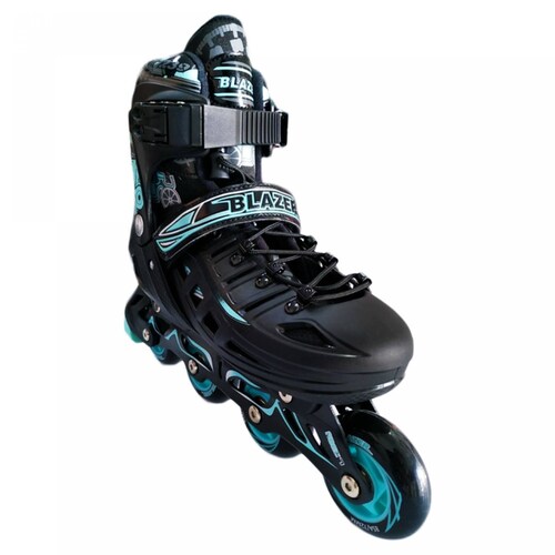 Patines Fitness Uso Urbano En Linea Ajustables Negro y Azul