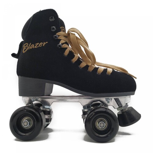 Patines Clásicos Negro de Gamuza Riel de Aluminio con Mochila
